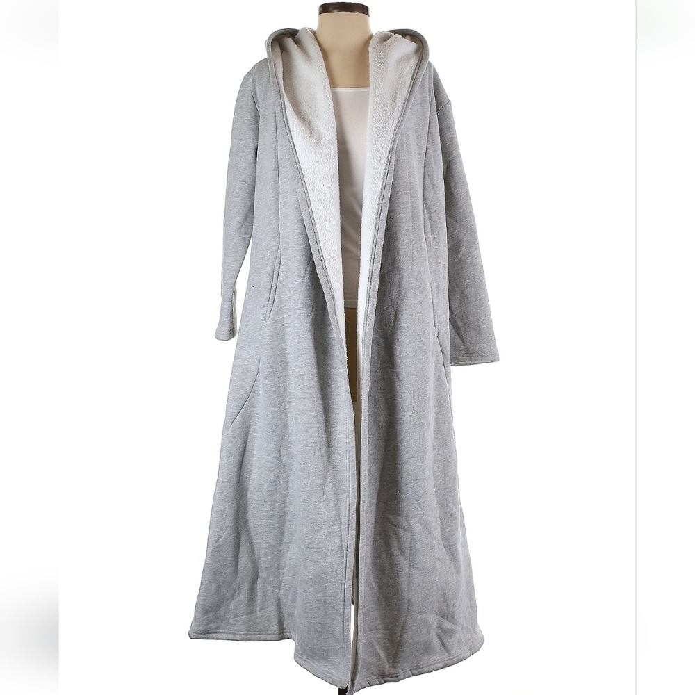 Priv Warm Long Dressing Gown Fleece Hooded Pj's Robe